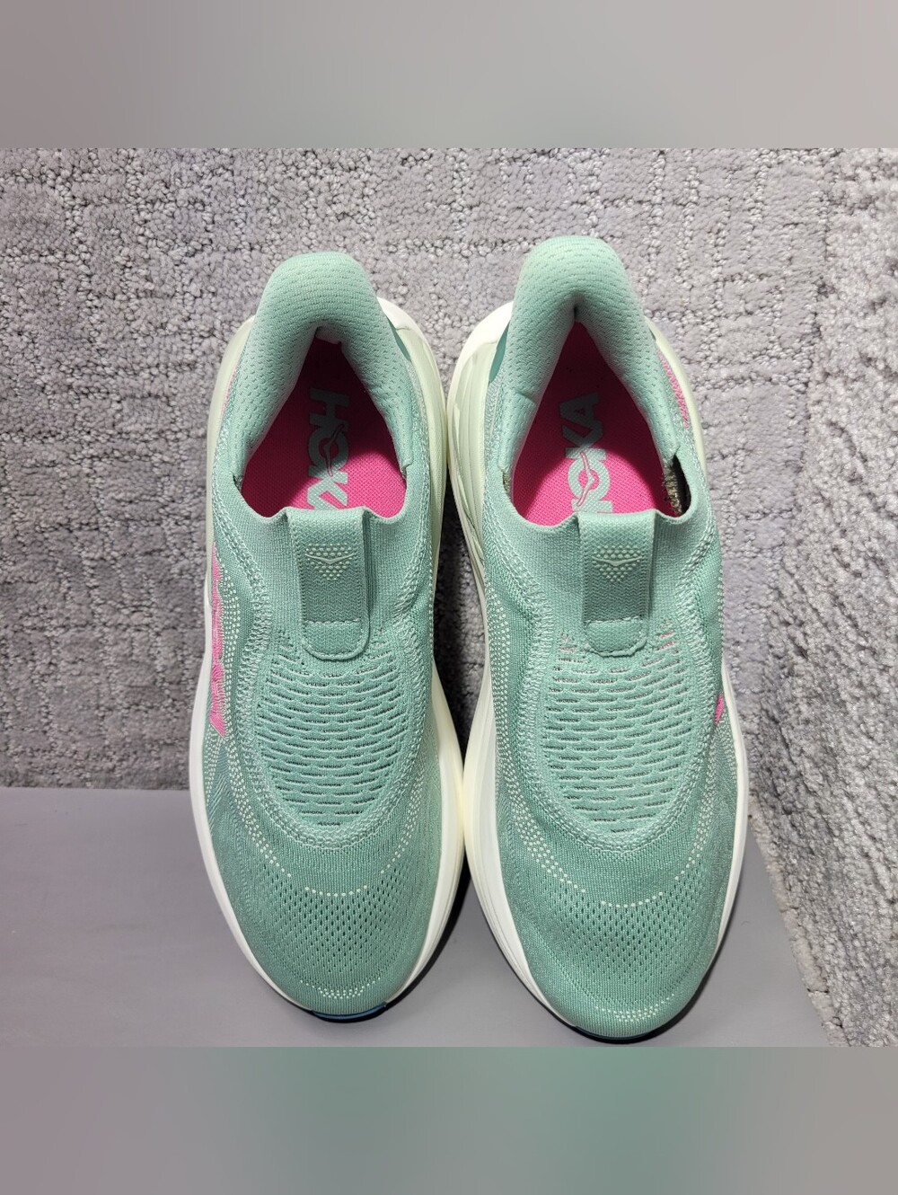 Hoka One Skyward Laceless Womens Size US 8.5B Jadeite Sea glass Recovery Shoes. - Picture 9 of 13